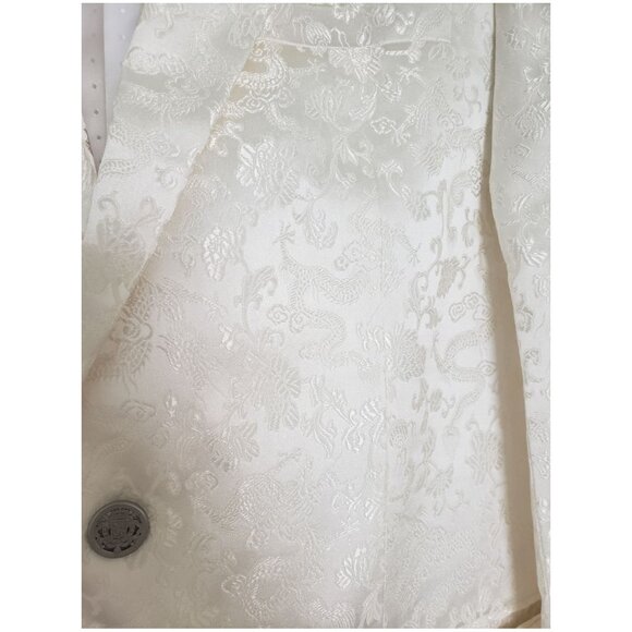 TALLIA Orange Men's Slim-Fit White Dragon Jacquard Dinner Jacket 42 R - Picture 9 of 16